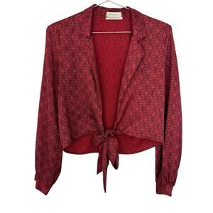 Urban Outfitters Red Paisley Crop Top Size Small Holiday Office Vixen